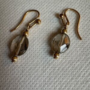 Elegant 14 Karat Gold Smokey Quartz Earrings